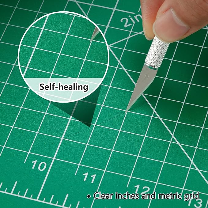 Large self healing cutting mat: 47''x23'' Double-Sided Craft Cutting Board for Table, Slip-Resistant 5-Ply Large Cutting Mat for Sewing,Fabric & Crafts (Green/Black)