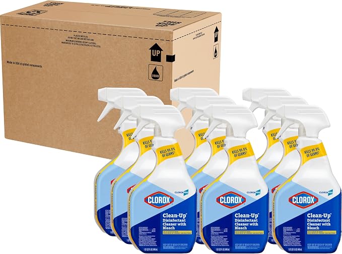 CloroxPro Clorox Clean-Up Disinfectant Cleaner with Bleach Spray, 32 Ounces Each (Pack of 9) (35417)