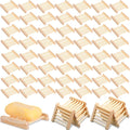 Amyhill 70 Pcs Bamboo Wood Soap Dish Bulk Bathroom Wooden Soap Holder Savers Self Draining Dishes Handcraft Tray, 3.3 x 3.3 x 0.67 Inch (Wood Color)