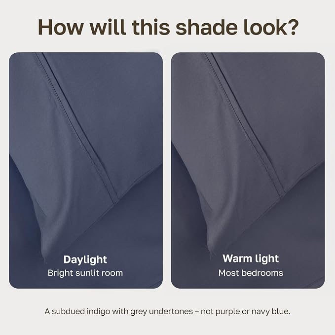 California Design Den 2-Piece Duvet Cover Set Twin - 400 Thread Count, 100% Cotton Sateen, Soft Duvet Cover Set Twin XL, Button Closures, Corner Ties, Durable Bedding - Indigo Dusty Blue