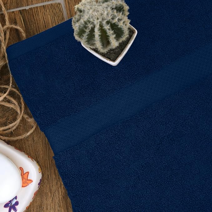 HERCULEAN Premium Bath Towels 24 x 48 Pack of 6 | Quick Dry and Highly Absorbent | 100% Cotton Terry Towels for Bathroom - Perfect for Shower - Pool and Spa - Luxury Soft Towels - Navy