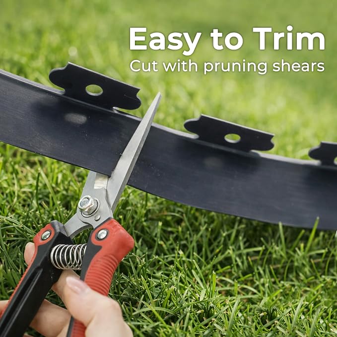 Gardzen 1.5" x80' Landscape Edging Kit with 100 Spikes | Garden Edging Coil for Lawn Borders and Landscape Projects, Easy No Dig Installation with Durable Ground Stakes Included