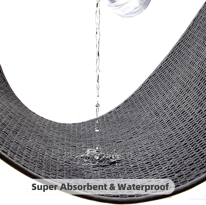 TYUU Bathroom Rugs Non Slip Washable, Super Absorbent Thin Bath Mat Small Quick Dry Low Pile Bathroom Rug, Dark Grey 20"x30"