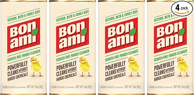 BON AMI Powder Cleanser for Kitchens & Bathrooms - All Types of Surfaces, Cleans Grime & Dirt, Polishes Surfaces, Absorbs Odors (4 Pack)