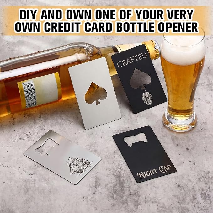60 Pcs Credit Card Bottle Opener Groomsmen Bridesmaid Wallet Bottle Opener Beer Wine Stainless Steel for Wallet Pocket Party Wedding Favor (Playing Card & Classic)