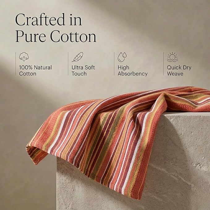 Urban Villa Kitchen Towels Cotton Dish Towels 20”x30” (Set of 6) Rust