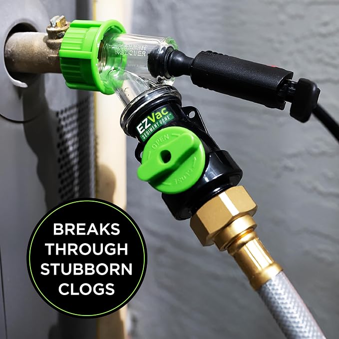 Sediment Gone™ Water Heater Sediment Removal Tool – Flushes, Cleans & Breaks Up Sediment Clogs in Electric or Gas Water Heaters – Easy DIY Water Heater Cleaning Tool