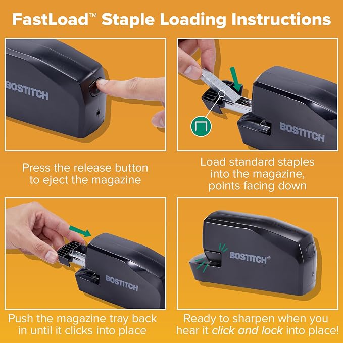 Bostitch Office Portable Electric Stapler, 20 Sheets, AC or Battery Powered, Black (MDS20-BLK)