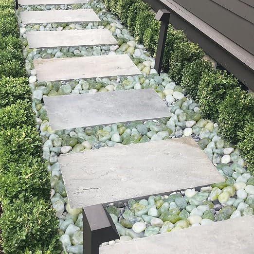 Pulovin 20 lbs Jade Pebbles for Indoor Plants, 2-3 Inch Polished River Rocks, Decorative Garden Rocks Outdoor Landscaping, Large Natural Stone for Walkways, Yard, Vases, Crafts