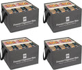 Flenpptly Freezer Organizer Bins, 4 Pack Freezer Storage Bins, Dark Grey | 15"x14"x9" Collapsible Deep Freezer Organizer Bins with Removable Dividers, Handles