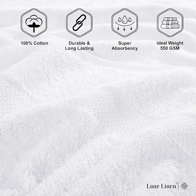 Lane Linen 100% Cotton 4 Pack Bath Sheets (35"x66") - Ring Spun, Extra Large Towel Sets - Quick Drying, Soft, Low lint & Highly Absorbent - Premium Quality Oversized Daily Use Bathroom Towels - White | Cotton Bath Sheets - Oversized & Roomy, Lightweigh...