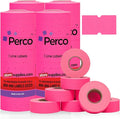 Perco 1 Line Fluorescent Pink Labels - 32,000 Blank Price and Date Gun Labels for Perco Lite, X, Plus and Pro 1 Line Price and Date Guns - 32 Rolls, 4 Sleeves - Made in USA