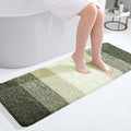 OLANLY Bathroom Runner Rugs Mat 47x17, Extra Soft Absorbent Microfiber Bath Rugs, Rubber Backing, Quick Dry, Washable Long Bath Mats for Bathroom, Tub and Shower, Home Decor Accessories, Dark Green