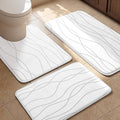 YIHOUSE Bathroom Rugs Set 3 Piece, Memory Foam Bath Mat White | Ultra Soft, Absorbent, Non-Slip, Machine Washable, for Bathroom, Sink and Toilet