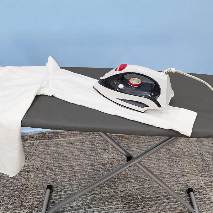 VividPaw Ironing Board Cover and Pad, Standard Size 15x54, Thick Padding, Elastic Edge, Silicone Coated, Resist Scorching, Adjustable Fastener, Heavy Duty Padded Iron Board Covers (Black)