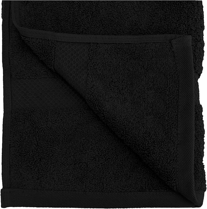 HERCULEAN Premium Bath Towels 24 x 48 Pack of 6 | Quick Dry and Highly Absorbent | 100% Cotton Terry Towels for Bathroom - Perfect for Shower - Pool and Spa - Luxury Soft Towels - Black