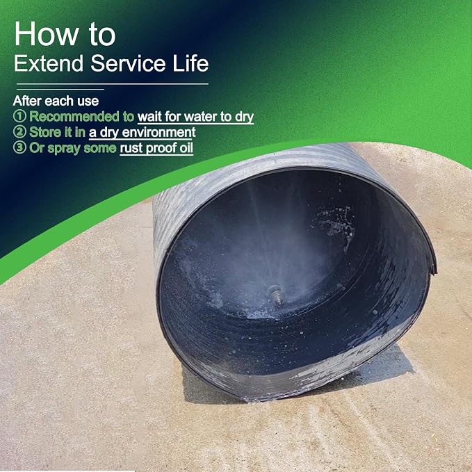 1/2 NPT Sewer Jetter Rotating Nozzle - Cutting Roots, for 2900 psi, 40L/Min (10.57GPM) Pressure Washers, Stainless Steel Drain Cleaning Tool, for Household sewers, Commercial Pipelines