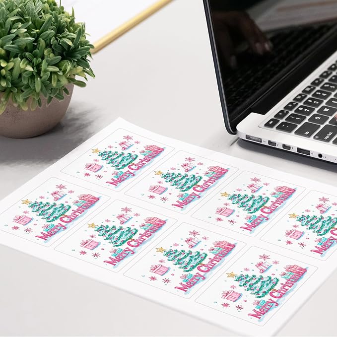 (4000 Labels/500 Sheets) Self Adhesive Name Tag Stickers, 8 Labels per Sheet, A4 Stickers 3-3/8" x 2-1/3" for Inkjet/Laser Printers, White Sticker Shipping/Mailing Labels,