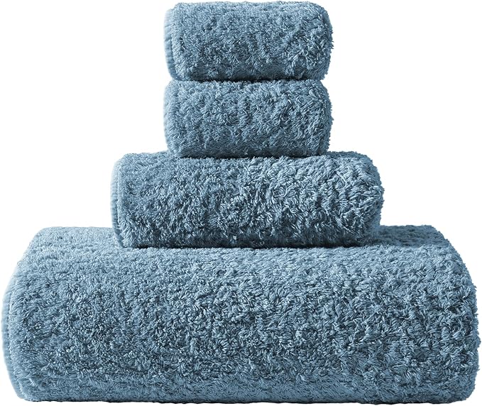 REDKISS Ultra-Plush Bath Towel Set - 900GSM Premium Thick Cotton for Bathroom & Spa, Super Absorbent Quick-Dry Bath Sheets with No Pilling (4-Piece Set for Adults, Luxury Hotel & Home Use)-Ink Blue