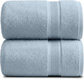 Luxury Bamboo Rayon Oversized Bath Towel Set | 2-Pack | Soft | Blue Fog | 35% Bamboo Rayon - 65% Zero Twist Cotton | Absorbent Quick-Dry Towels for Bathroom | Ultra Soft | OEKO-TEX Standard 100