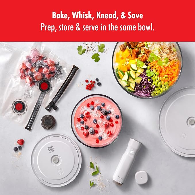 ZWILLING Fresh & Save BOWLS 9-pc Vacuum Glass Bowl Starter Set, Airtight Food Storage and Meal Prep Containers, BPA-Free, Stackable, Reusable