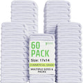 GREEN LIFESTYLE 60-Pack Cotton Wash Cloths – 14"x17" Absorbent Cleaning Rags for Housekeeping, Kitchen Towels, Bar Mop Towels, Durable Terry Cloth Rags, Premium Quality Multipurpose Washcloths