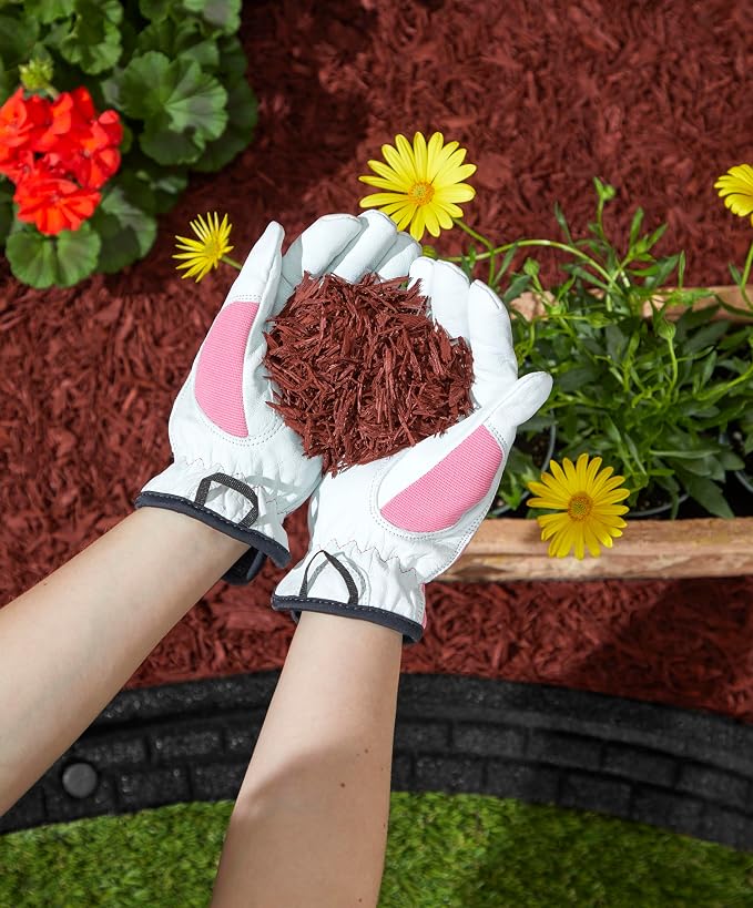 Premium Shredded Rubber Mulch for Gardens, Lawns, and Landscaping | Long Lasting Color | Looks Like Natural Wood Mulch (75 CU. FT. - 1,350 LBS, Red)