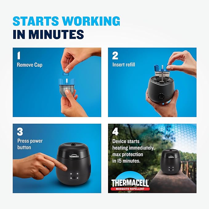 Thermacell E-ZoneGuard Mosquito Repellent Refill with 20-Foot Zone of Scientifically Proven Outdoor Protection; Rechargeable; 120-Hr Refill; Bug Spray Alternative; Scent Free; DEET-Free