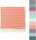 Sand Cloud Turkish Beach Towel - Sand Resistant & Quick Dry Towel | 100% Certified Organic Turkish Towel - Bath Towel or Beach Blanket for Picnic - As Seen on Shark Tank - Gocek (Coral)