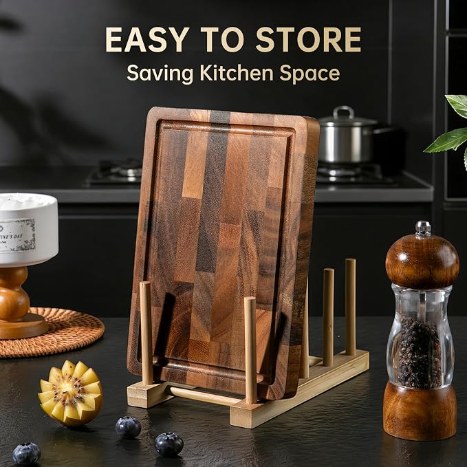 Small Walnut Cutting Board, Wood Chopping Boards for Kitchen | 9"x6"x0.8" Portable Cutting Board, Compact Size for Daily Prep with Stable Non-slip Mat