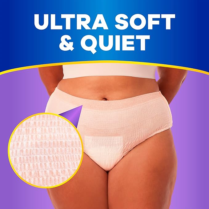 Always Discreet Essentials Adult Diapers for Women, Postpartum Essentials, Disposable Briefs, Unscented Incontinence Underwear Bladder Leak Protection, Size L, 56 Count