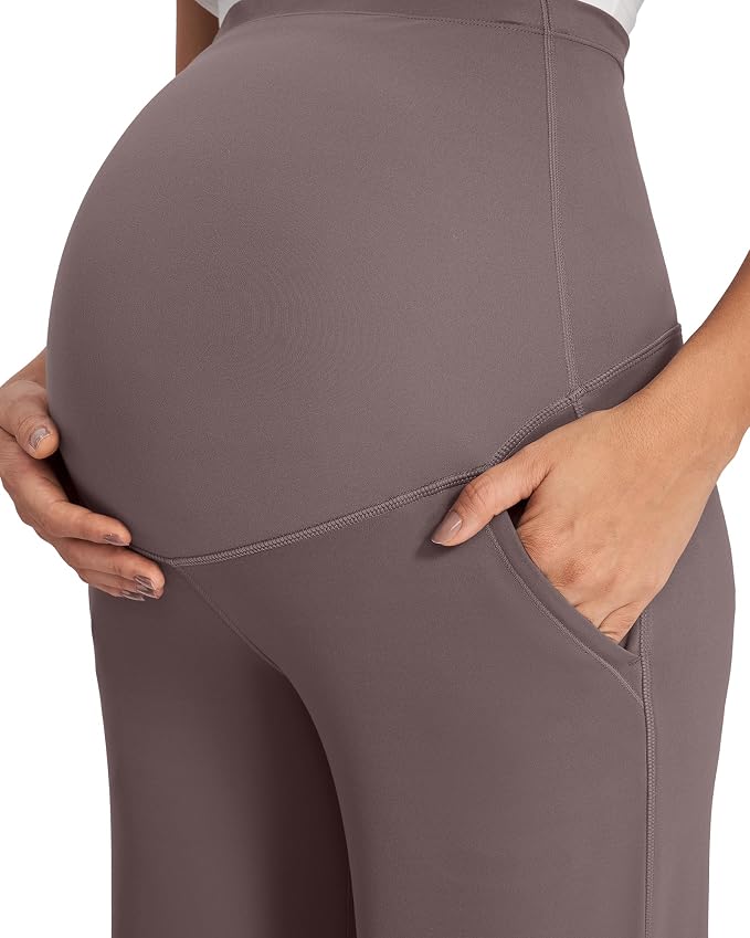 G4Free Fleece Lined Maternity Yoga Pants Winter Pregnancy Work Trousers