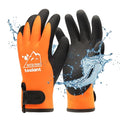 toolant 100% Waterproof Winter Work Gloves, Thermal Insulation with Grip | Touchscreen, Freezer Work for Men and Women, Cold Weather Work & Outdoor Tasks, Orange, Large