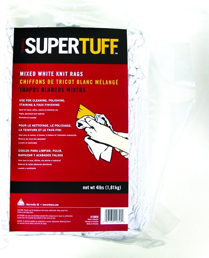Mixed White Knit Rags, 4lb mini-bale