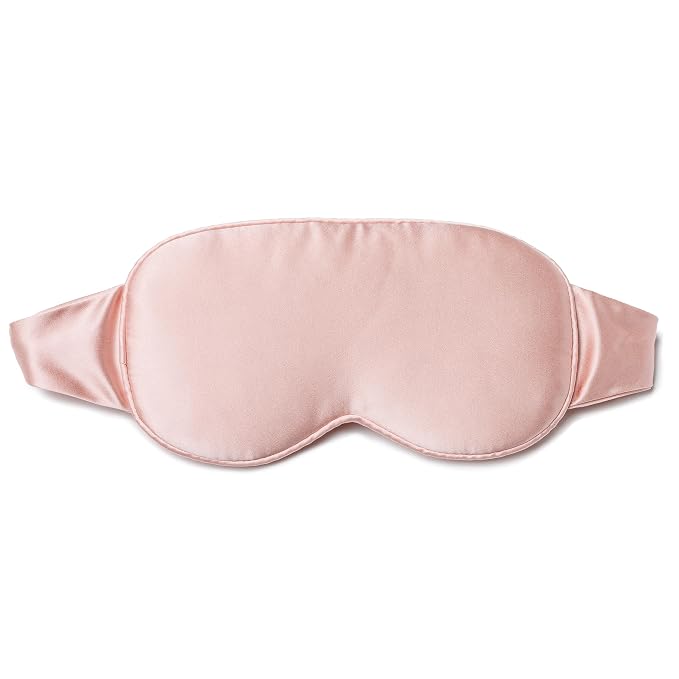 Fishers Finery 25 Momme 100% Organic Mulberry Silk Adjustble 3D Contoured Eye Mask/Sleep Mask - New and Improved Style (English Rose)