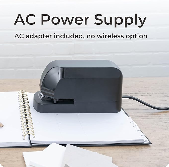 EcoElectronix Heavy Duty Automatic Electric Stapler - Industrial Desktop Office, 45 Sheet High Capacity, Quiet Operation, Jam-Free, Easy Reload - AC Adapter