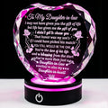 Arikyrist Crystal Heart Gifts for Daughter in Law from Mother in Law with LED Light Base on Wedding Birthday Mother's Day, to My Bonus Daughter Gift Idea Unique Keepsake
