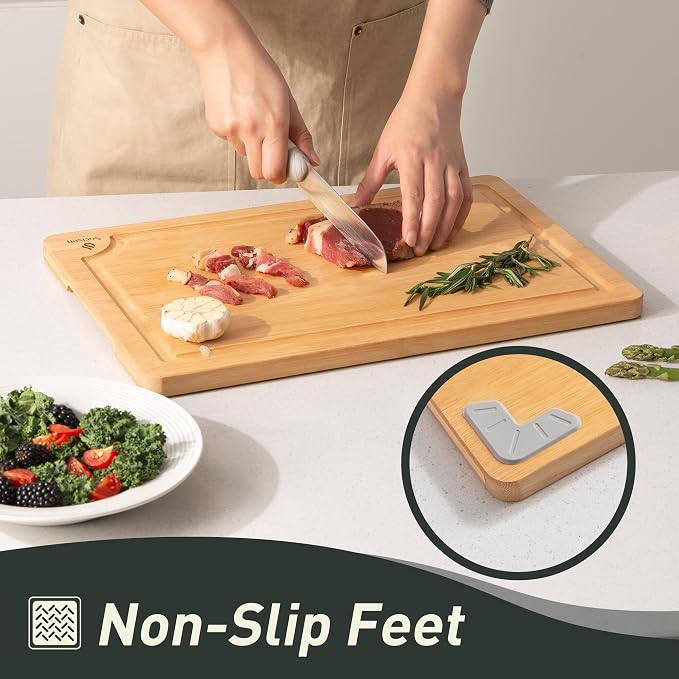 Bamboo Cutting Board Set Non Slip Feet with Holder Over Sink Adult Women Her Sister Aunt Wife Hustband Lady Bestie Soul Happy Christmas Xmas Birthday Gifts Cool Unique Aesthetic 30 40 60 70 Year Old