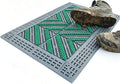 Outdoor Boot Scraper & Brush Mat, Green&Grey, 29.5'' x 17.7'' | Easy Assembly, Waterproof, Non Slip, Mud Trapper, For Outside Entrance, Front Door, Garage, Yard