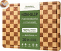 20”Extra Large Bamboo Cutting Boards for Kitchen Wooden Checkered Cutting Board Heavy Duty Butcher Block Juice Groove Non Toxic End Grain Charcuterie Board Serving Non Slip XXL Wood Chopping Board