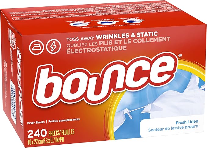 Bounce Fabric Softener Sheets, Fresh Linen Scent, 240 Count