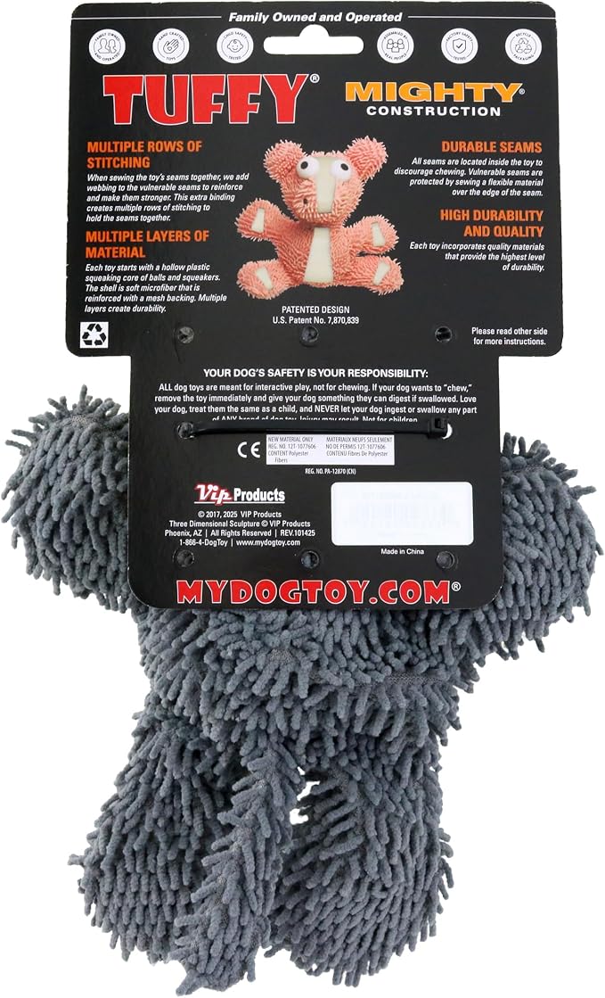MIGHTY Tuffy Microfiber Medium Ball Cat Dog Toy | Ultra Durable Plush Toy with Multiple Layers & Reinforced Seams , Washable and Floats , Mighty® Construction