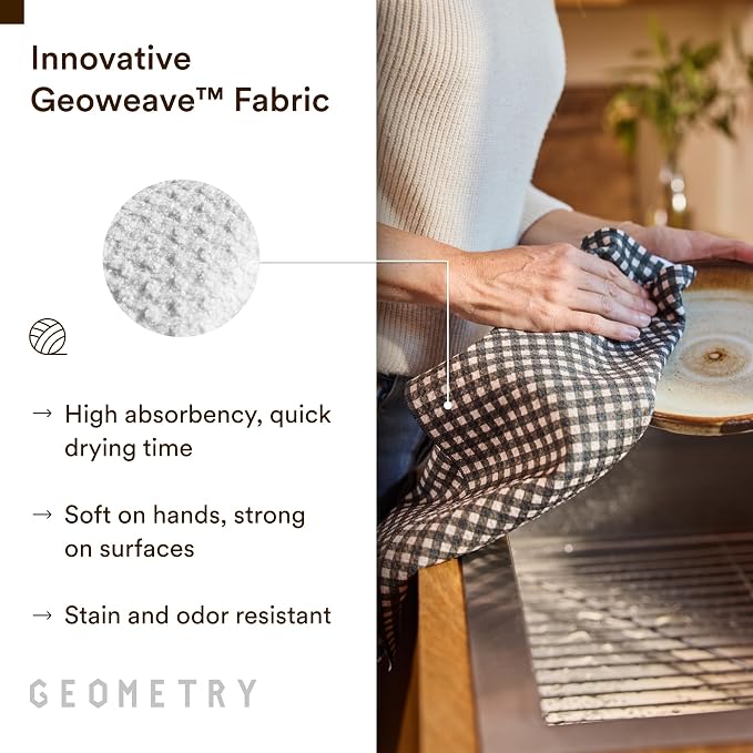 GEOMETRY Tea Towels – Spring & Summer Collection – Quick-Dry, Ultra-Absorbent, Reusable Microfiber Kitchen Towels for Drying & Cleaning (Cherry Bow, 1-Pack)
