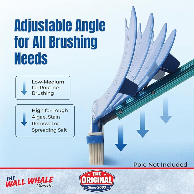 18" Swimming Pool Brush Head | More Than 10x the Brushing Force | Algae Removal & Weekly Brushing | Attaches to Your Existing Pole