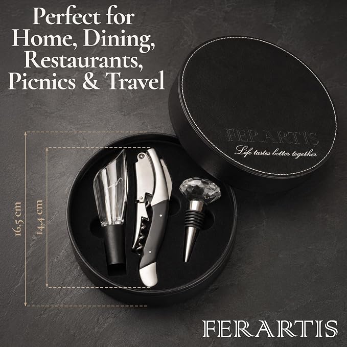 Premium Sommelier Wine Opener Set – Corkscrew, Aerator & Stopper
