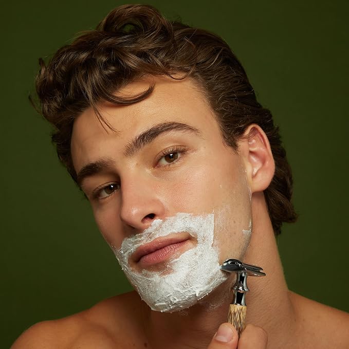 Jackfir The Classic Shave Cream - Natural Shaving Cream for Men Sensitive Skin, Face, EWG Verified, 70%+ Organic Ingredients, No Synthetic Fragrance, Dermatologist Tested, 5 fl oz