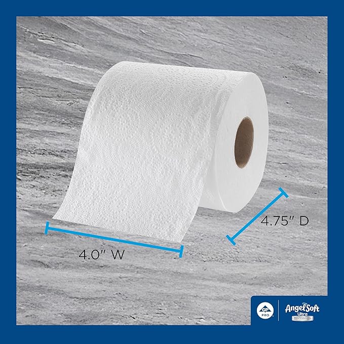 Georgia-Pacific Angel Soft Ultra Professional Series 2-Ply Embossed Toilet Paper by GP PRO (Georgia-Pacific), 16560, Paper, 60 Count (Pack of 1), White, 24000 sheets per case