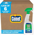 Hospital Grade Bulk Disinfecting Bathroom Sanitizer by Comet Professional, Multi-Purpose Spray Cleaner Wipes up Pathogens, for Commercial Use, 32 oz. (Case of 6)