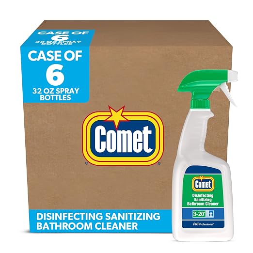 Comet Disinfecting-Sanitizing Bathroom Cleaner, 32 Oz Trigger Spray Bottle, 8/carton
