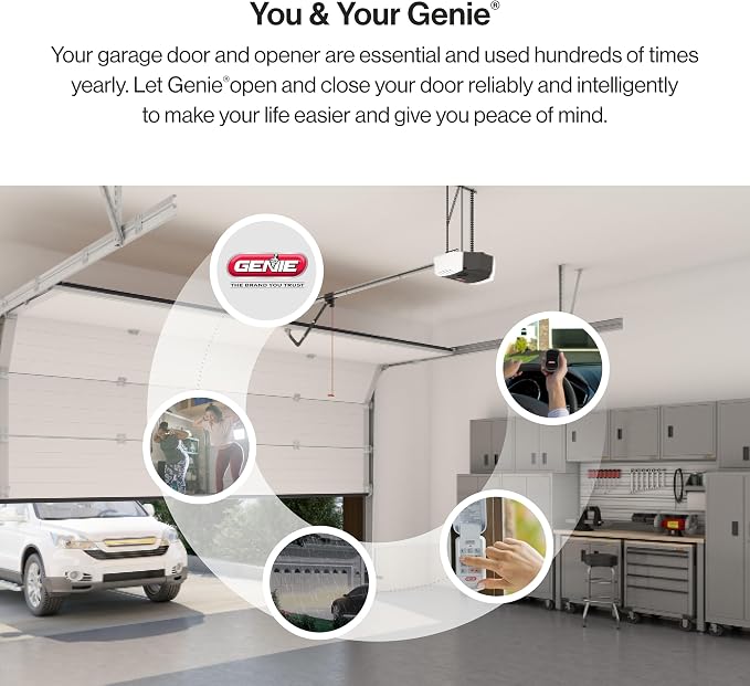 Genie Chain Drive 750 3/4 HPc Garage Door Opener w/Battery Backup - Heavy Duty - Operate your garage door when the primary power is out - Wireless Keypad Included, Model 7035-TKV,BLACK | 3/4 HPc, Heavy Duty Chain Drive, Battery Backup, Wireless Keypad,...
